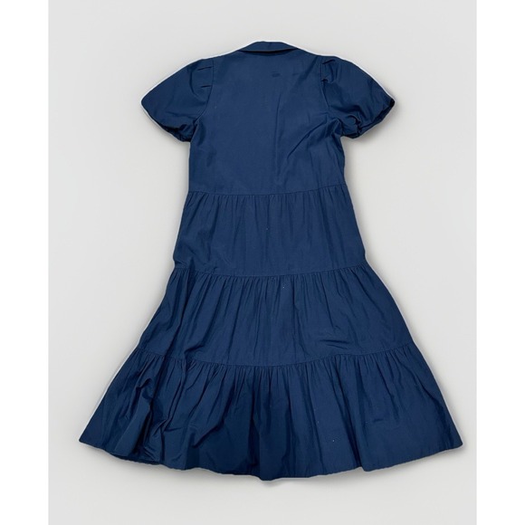 Brochu Walker Women's Dress XS Blue Collared Puff Sleeve Tiered Shirt Midi - Picture 10 of 14